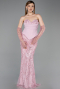 Long Powder Color Beaded Evening Dress ABU6232