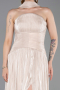Long Beige Chiffon Evening Dress ABU6233