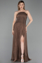 Long Brown Chiffon Evening Dress ABU6233