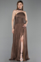 Long Brown Chiffon Evening Dress ABU6233