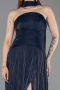 Long Navy Blue Chiffon Evening Dress ABU6233