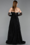 Long Black Dantelle Evening Dress ABU6229
