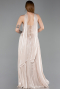 Long Beige Chiffon Evening Dress ABU6233