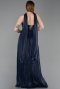 Long Navy Blue Chiffon Evening Dress ABU6233