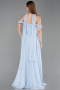 Long Light Blue Chiffon Evening Dress ABU6221