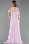 Long Powder Color Chiffon Large Size Dress ABU6247