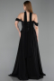 Long Black Chiffon Large Size Dress ABU6247