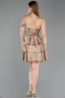 Short Copper Satin Cocktail Dress ABK2640
