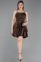 Short Brown Satin Cocktail Dress ABK2640