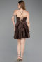 Short Brown Satin Cocktail Dress ABK2640