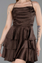 Short Brown Satin Cocktail Dress ABK2640