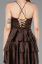 Short Brown Satin Cocktail Dress ABK2640