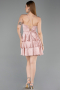 Short Powder Color Satin Cocktail Dress ABK2640