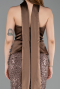Long Brown Beaded Evening Dress ABU6234