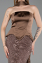 Long Brown Beaded Evening Dress ABU6234