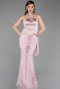 Long Powder Color Beaded Evening Dress ABU6234