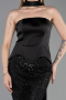 Long Black Beaded Evening Dress ABU6234