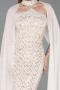 Long Beige Beaded Evening Dress ABU6236