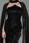 Long Black Beaded Evening Dress ABU6236