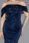 Long Navy Blue Scaly Evening Dress ABU6237