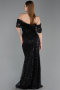 Long Black Scaly Evening Dress ABU6237