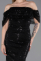 Long Black Scaly Evening Dress ABU6237