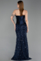 Long Navy Blue Scaly Evening Dress ABU6242