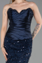 Long Navy Blue Scaly Evening Dress ABU6242
