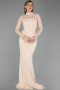 Long Beige Dantelle Evening Dress ABU6207