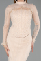 Long Beige Dantelle Evening Dress ABU6207