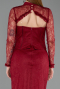 Long Burgundy Dantelle Evening Dress ABU6207