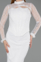Long White Dantelle Evening Dress ABU6207