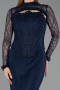 Long Navy Blue Dantelle Evening Dress ABU6207