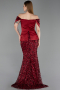 Long Burgundy Scaly Evening Dress ABU6243