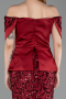 Long Burgundy Scaly Evening Dress ABU6243