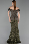 Long Olive Drab Scaly Evening Dress ABU6243