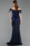 Long Navy Blue Scaly Evening Dress ABU6243