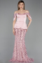 Long Powder Color Scaly Evening Dress ABU6243