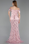 Long Powder Color Scaly Evening Dress ABU6243