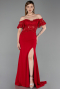 Red Long Dantelle Evening Dress ABU2261