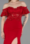 Red Long Dantelle Evening Dress ABU2261
