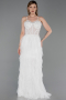 Long White Evening Dress ABU6245