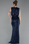 Long Navy Blue Scaly Evening Dress ABU2752