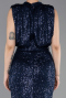 Long Navy Blue Scaly Evening Dress ABU2752