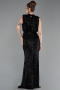 Long Black Scaly Evening Dress ABU2752