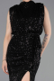 Long Black Scaly Evening Dress ABU2752