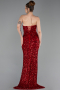 Long Red Scaly Prom Gown ABU6218