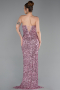 Long Powder Color Scaly Prom Gown ABU6218