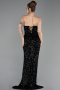 Long Black Scaly Prom Gown ABU6218
