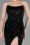 Long Black Scaly Prom Gown ABU6218